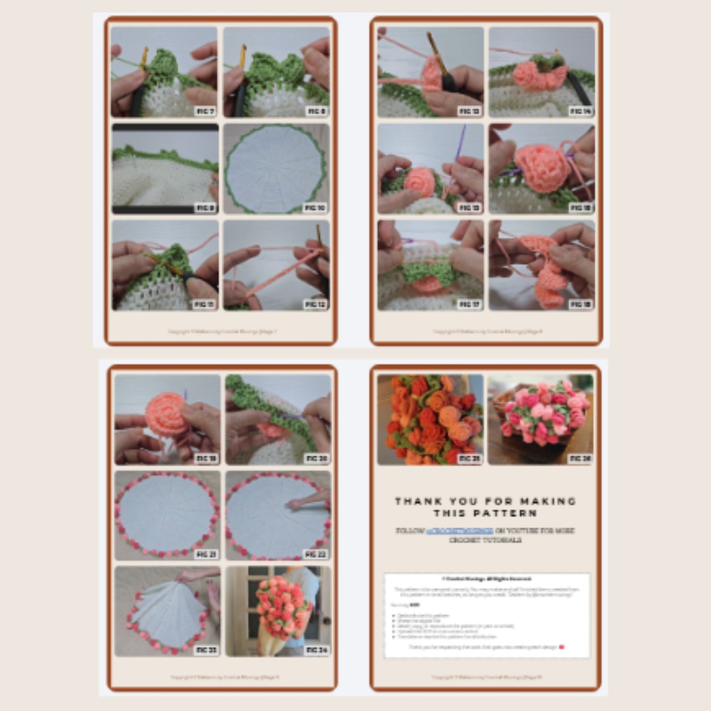 PDF - Flower Bouquet Blanket Crochet Pattern