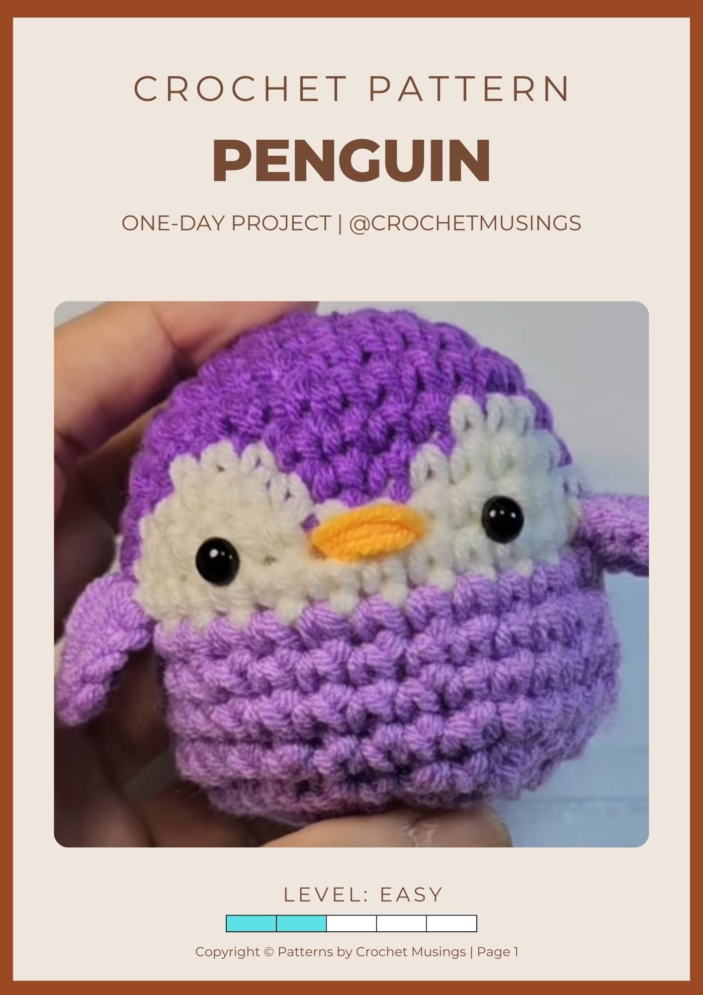 PDF - Penguin (No-Sew) Crochet Pattern