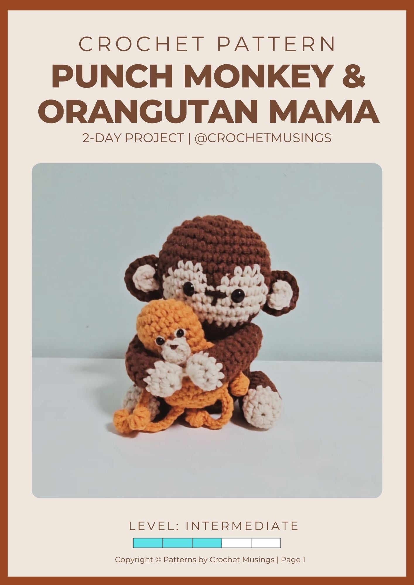 Punch Monkey And Orangutan Mama Crochet Pattern PDF Download