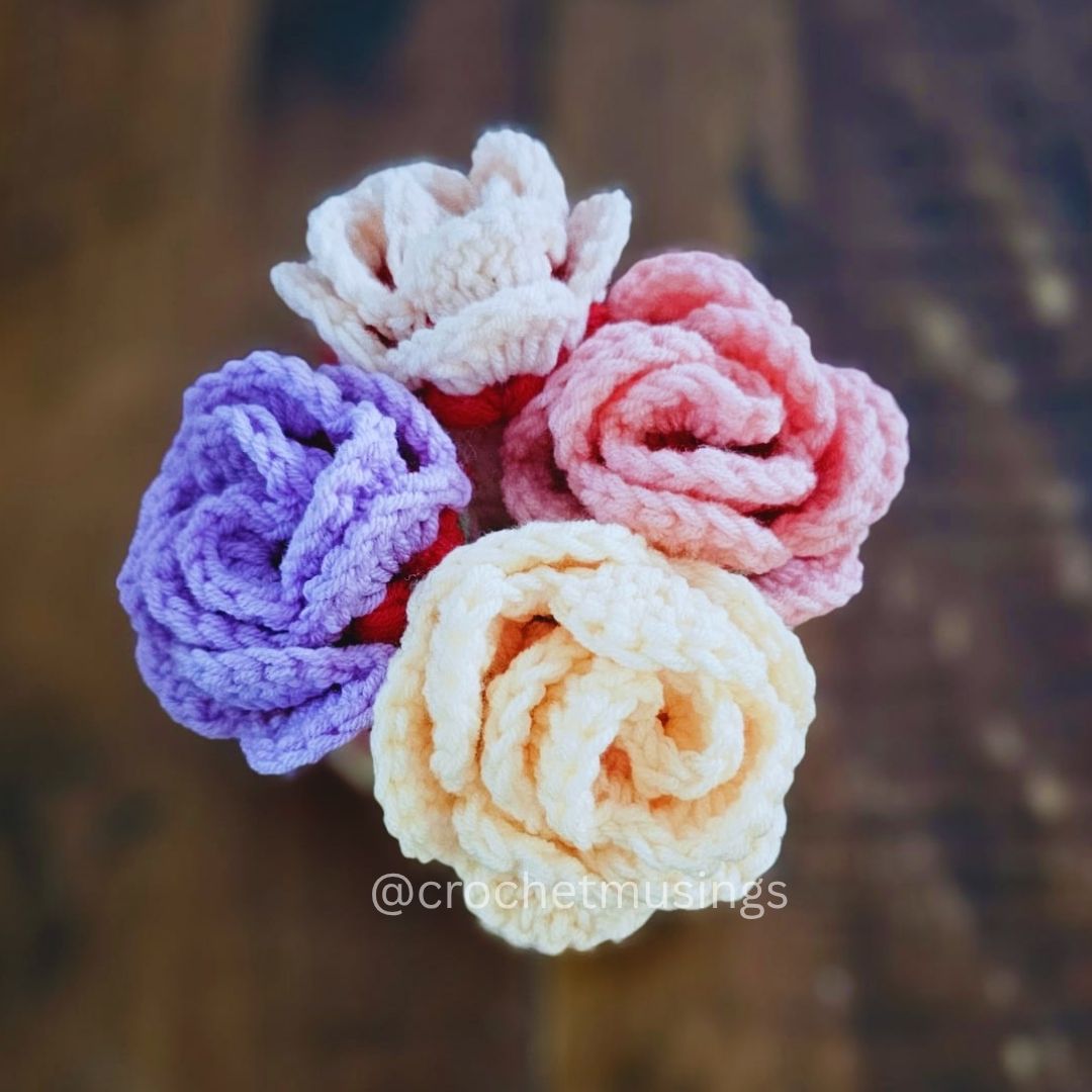 PDF - 3D Rose Coaster Crochet Pattern