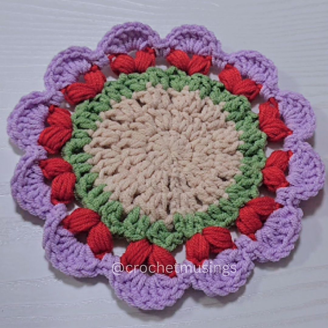 PDF - 3D Rose Coaster Crochet Pattern