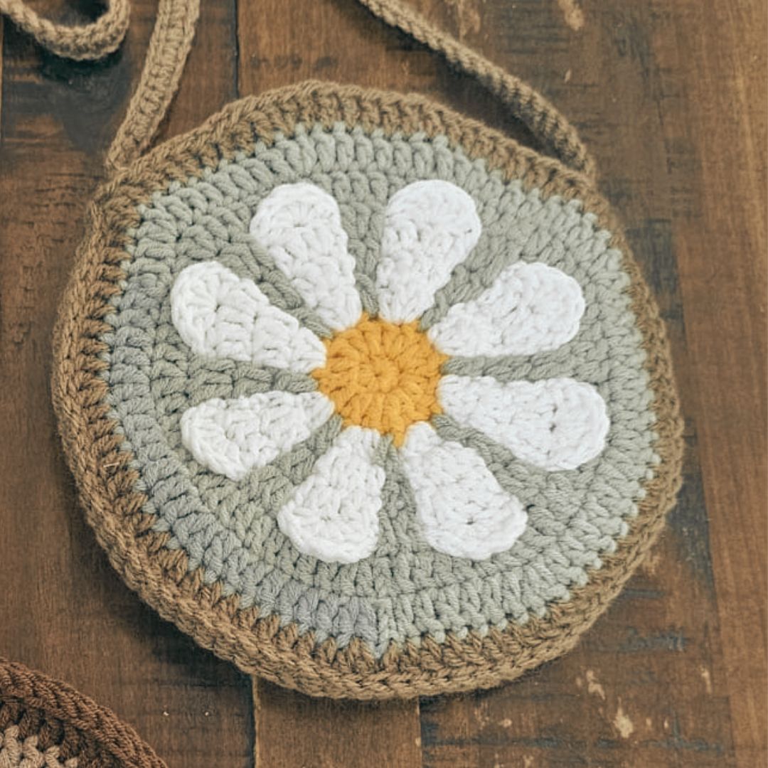 PDF - Retro Daisy Round Bag Crochet Pattern