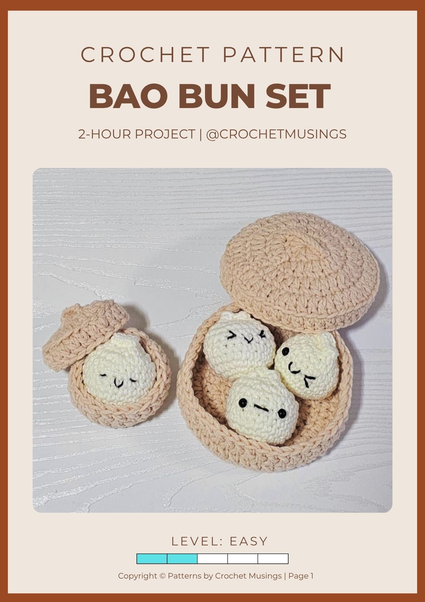 PDF - 2-In-1 Bao Bun Set Crochet Pattern