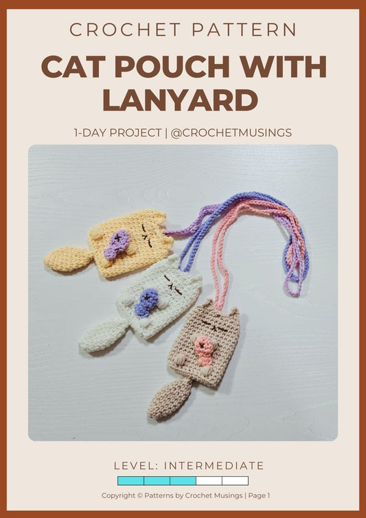 PDF - Cat Pouch With Lanyard Crochet Pattern