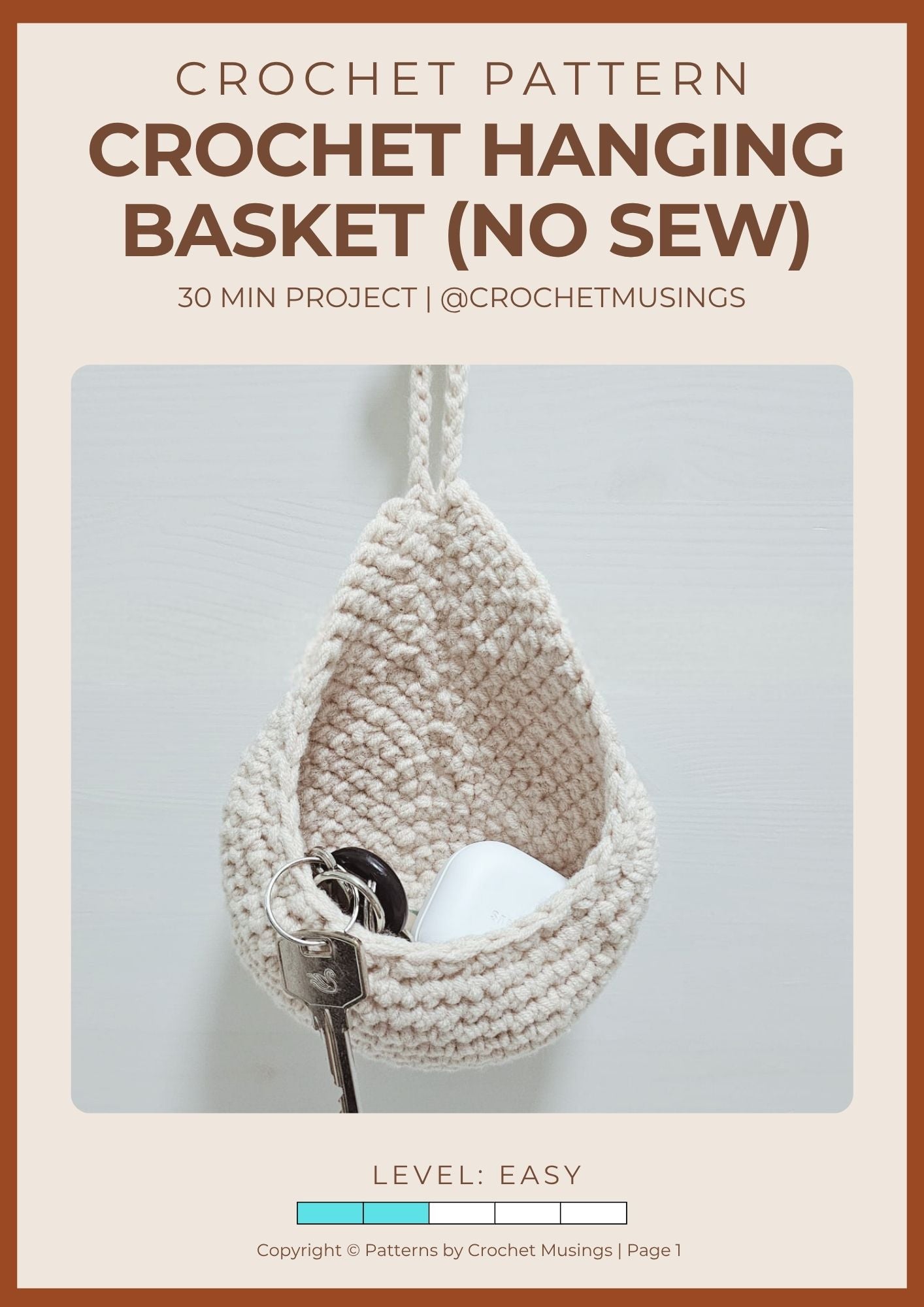 PDF - Crochet Hanging Basket Crochet Pattern (No Sew)