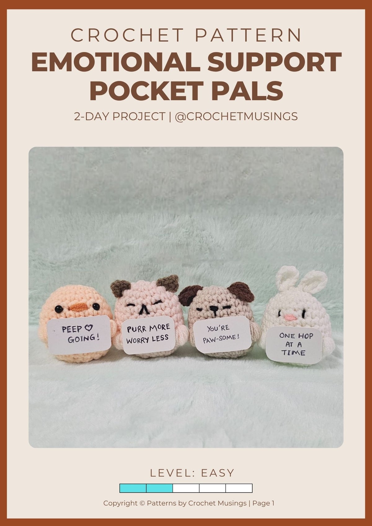 PDF - 4-in-1 Emotional Support Pocket Pals Crochet Pattern