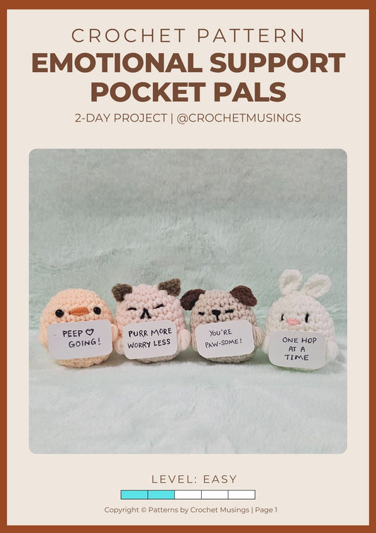 PDF - 4-in-1 Emotional Support Pocket Pals Crochet Pattern