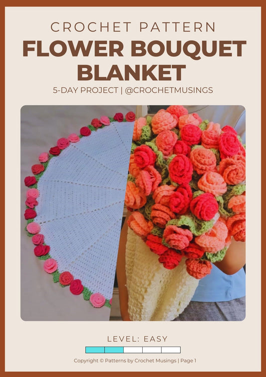 PDF - Flower Bouquet Blanket Crochet Pattern
