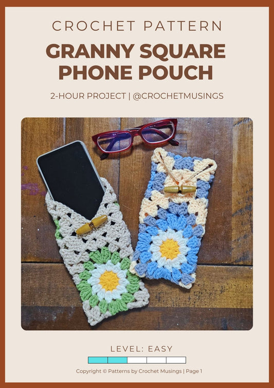 PDF - Granny Square Phone Pouch Crochet Pattern