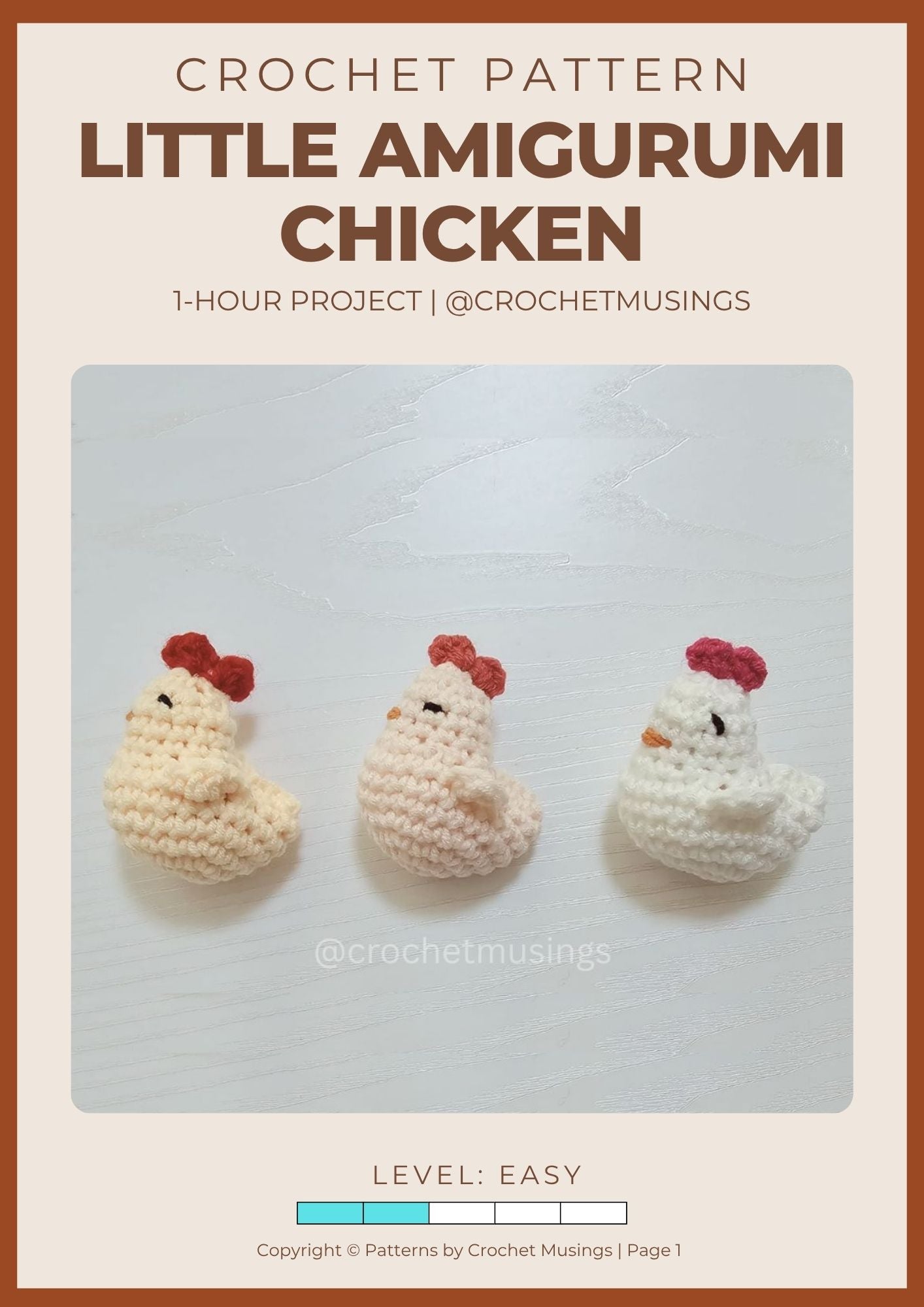 PDF - Little Amigurumi Chicken Crochet Pattern