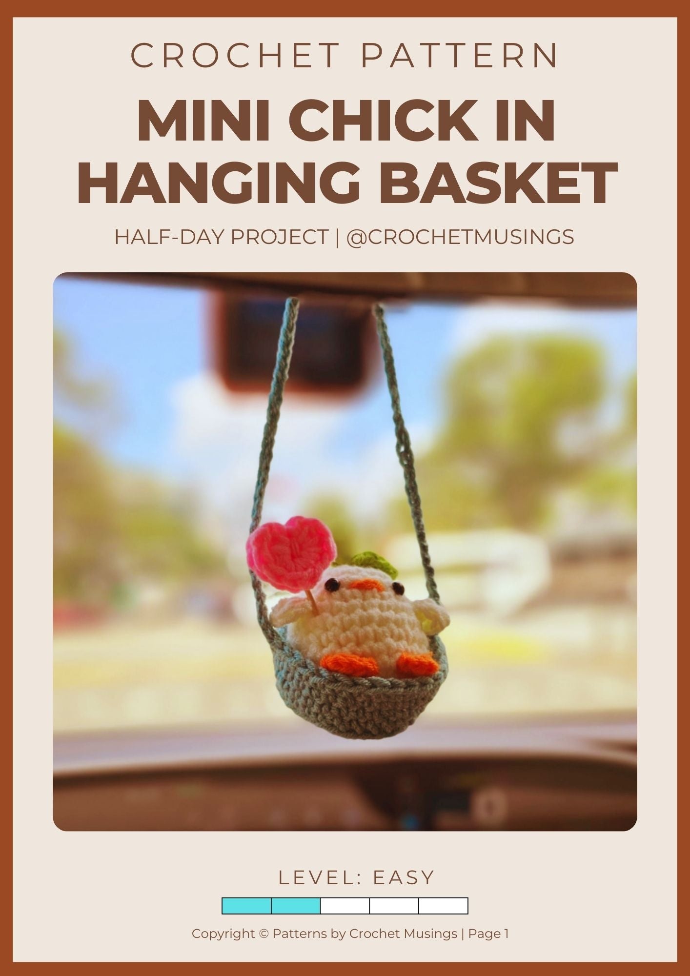 PDF - Mini Chick In Hanging Basket Crochet Pattern