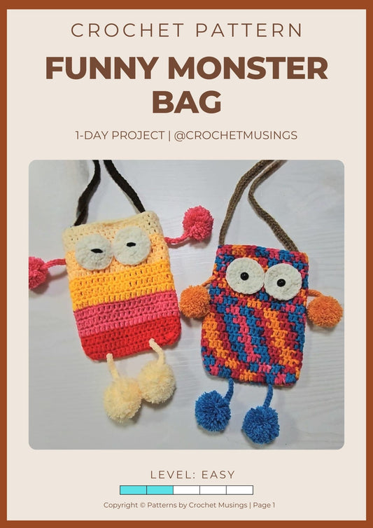 PDF - Funny Monster Bag Crochet Pattern