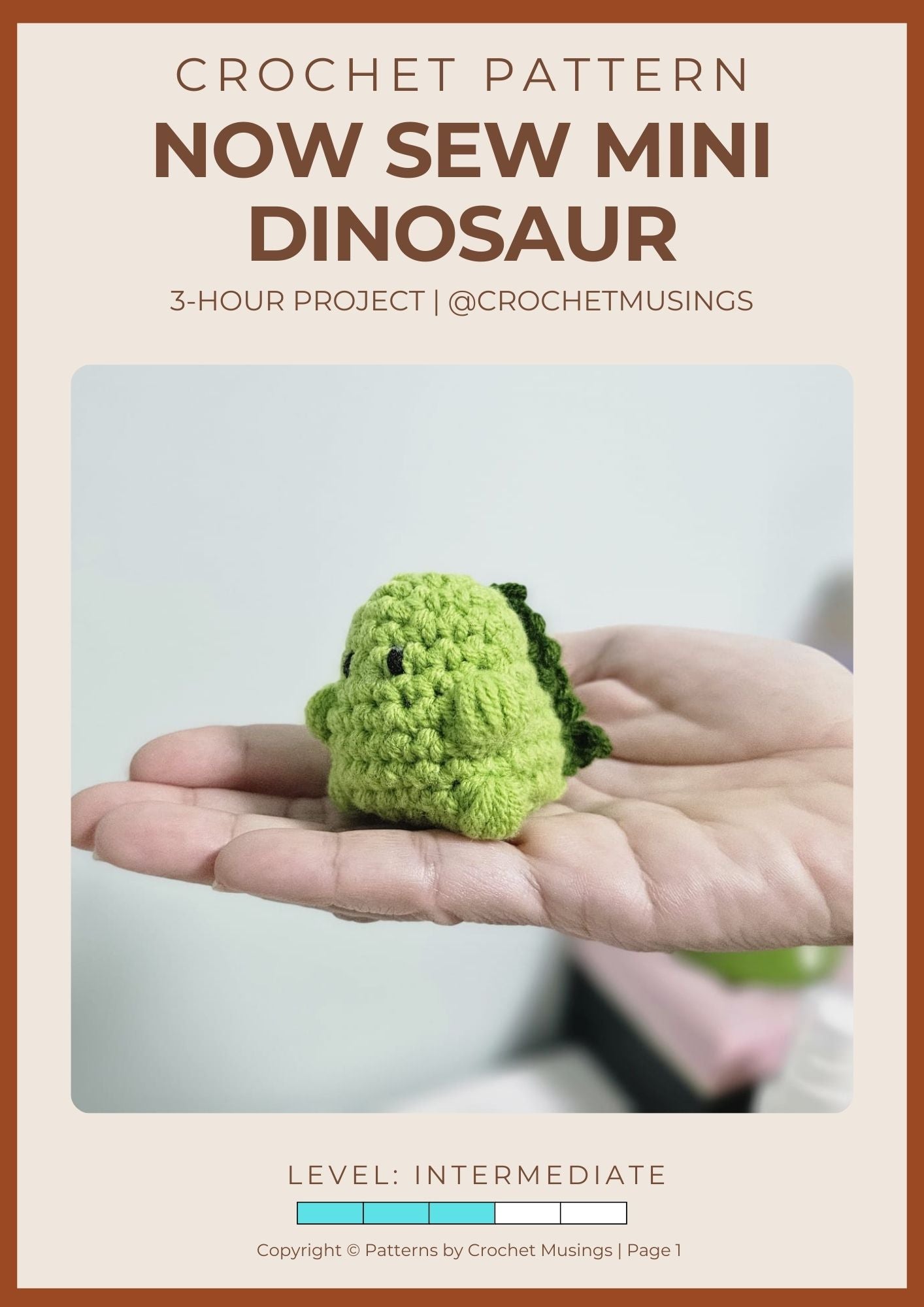 PDF - No Sew Mini Dinosaur Crochet Pattern