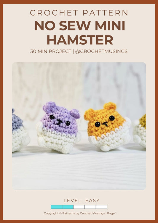 PDF - No Sew Mini Hamster Crochet Pattern