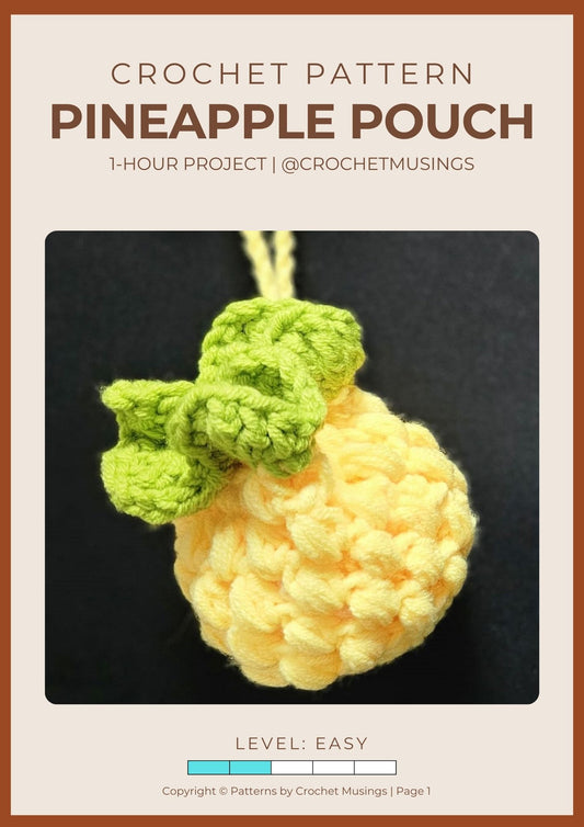 PDF -  Pineapple Pouch (Now-Sew) Crochet Pattern