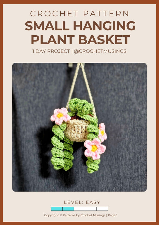 PDF - Small Hanging Plant Basket Crochet Pattern