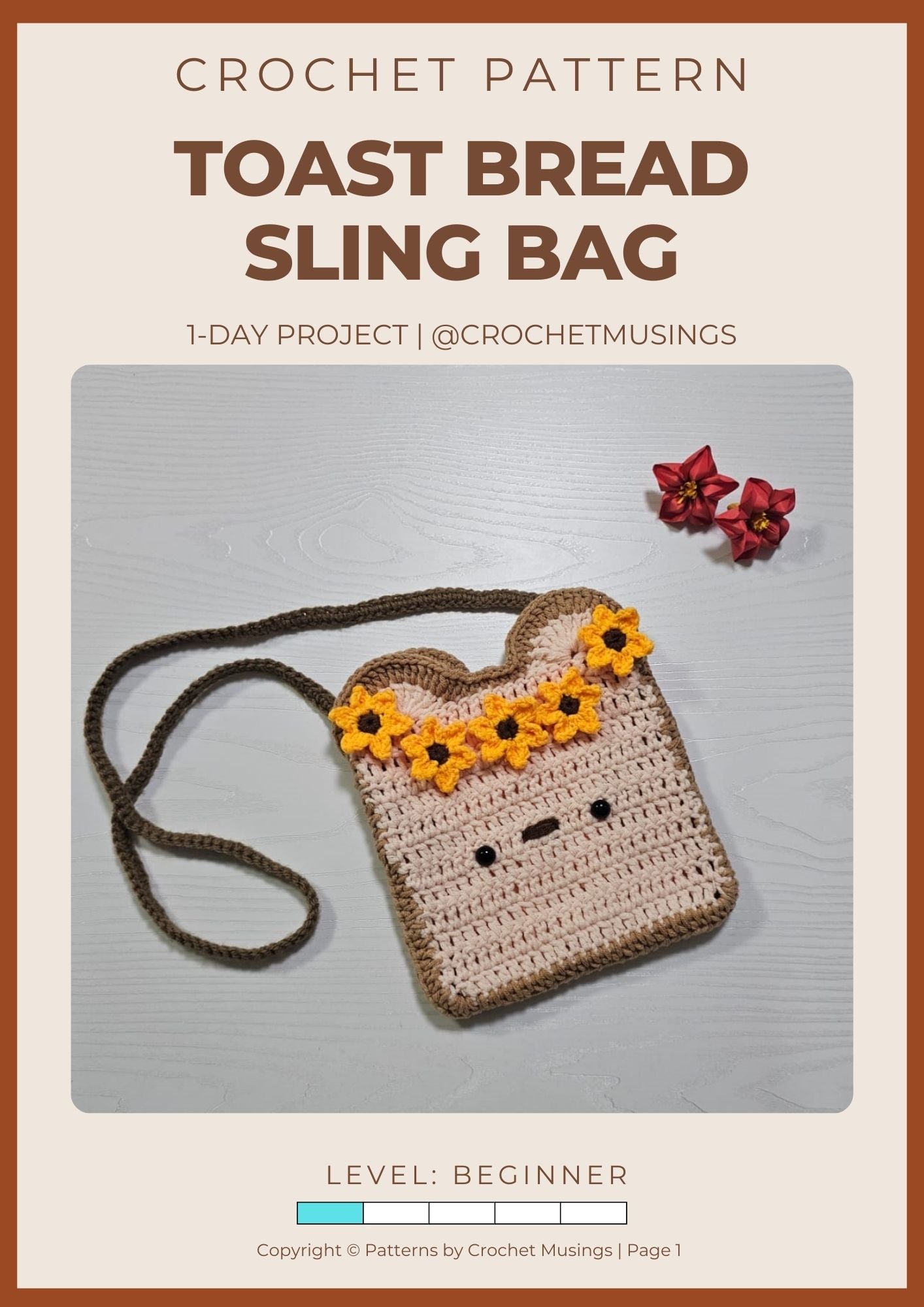 PDF - Toast Bread Sling Bag Crochet Pattern
