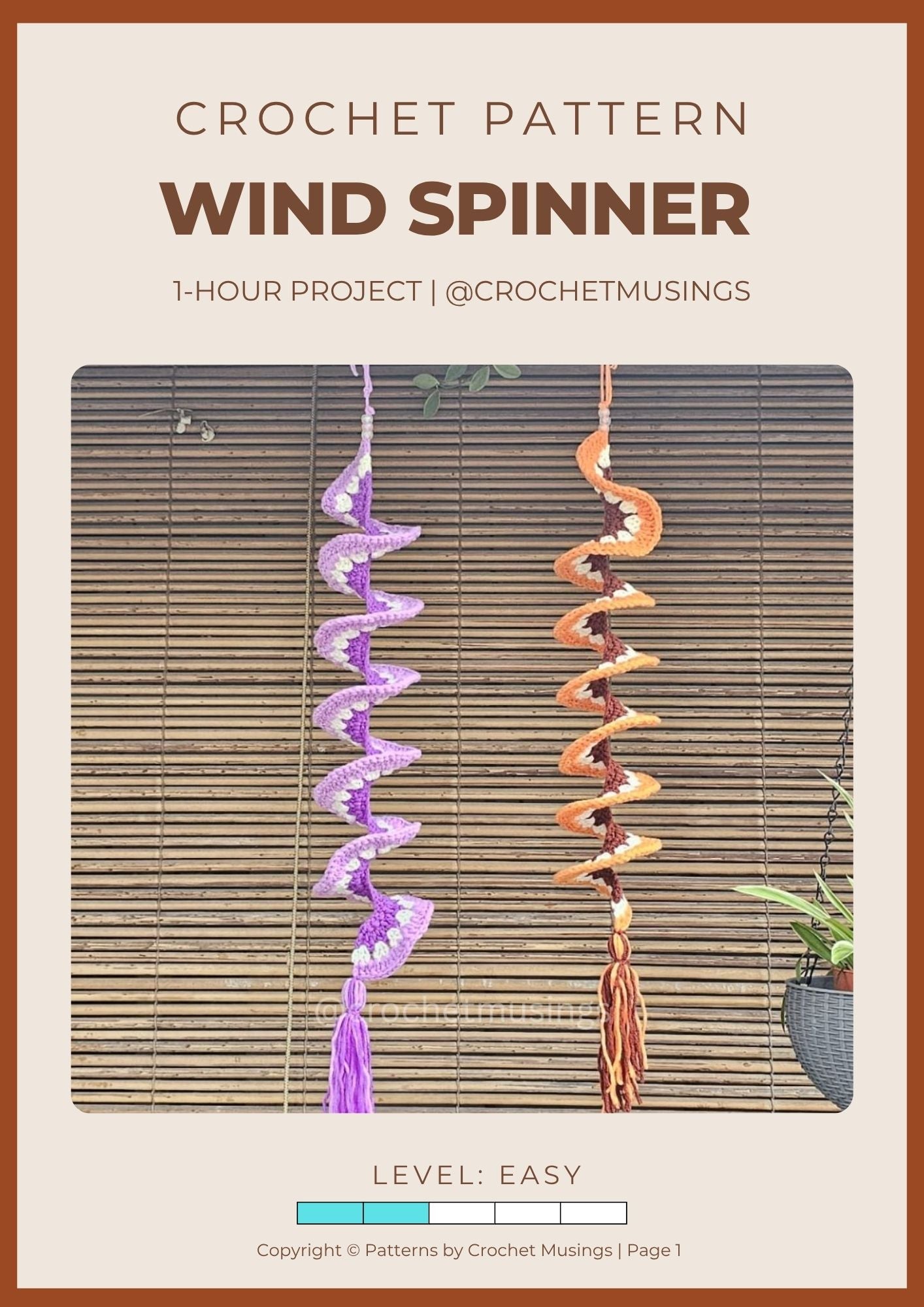 PDF - Easy Wind Spinner Crochet Pattern (No Sew)