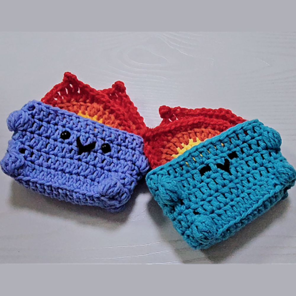 PDF - Dumpster Fire Coaster Set Crochet Pattern (No Sew)