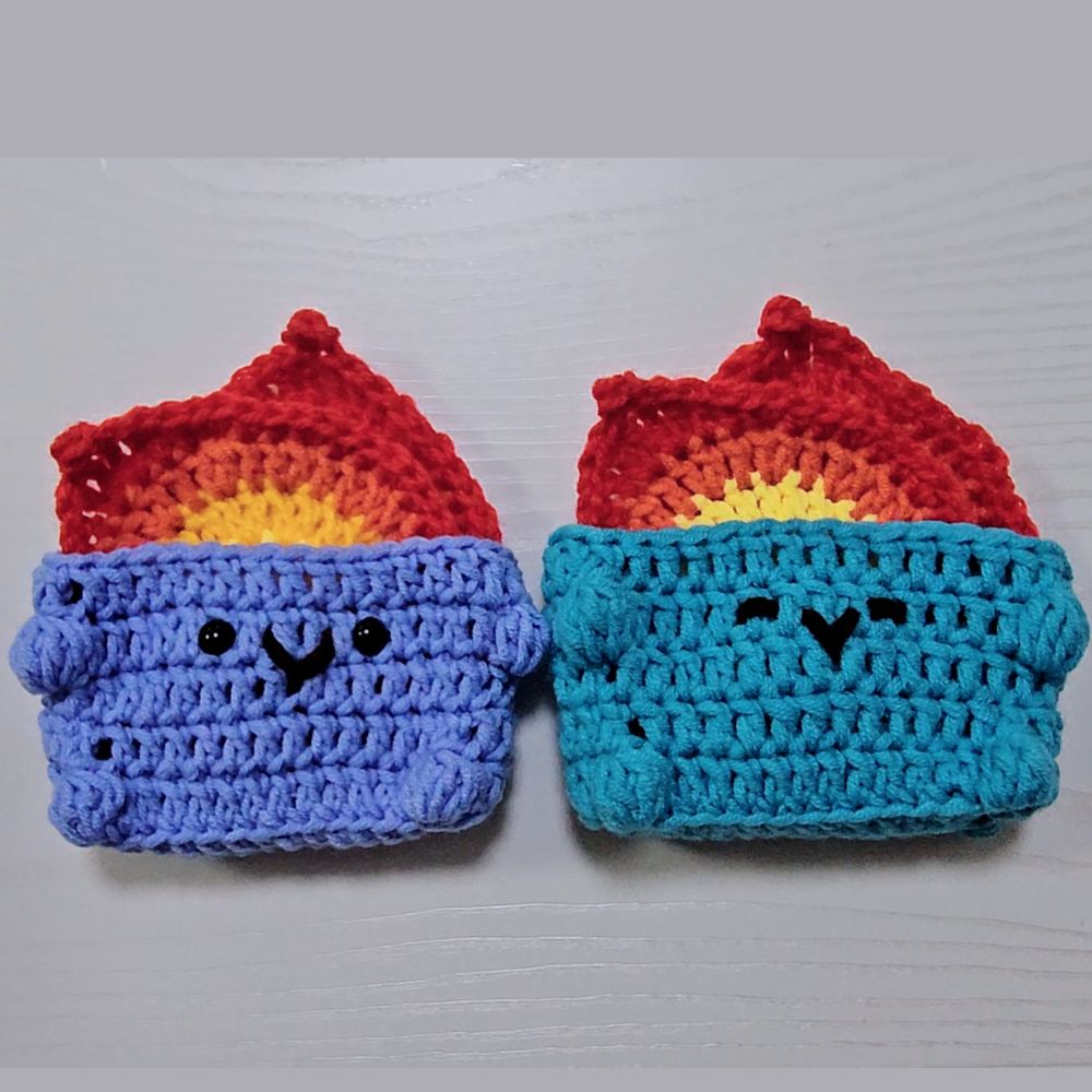 PDF - Dumpster Fire Coaster Set Crochet Pattern (No Sew)