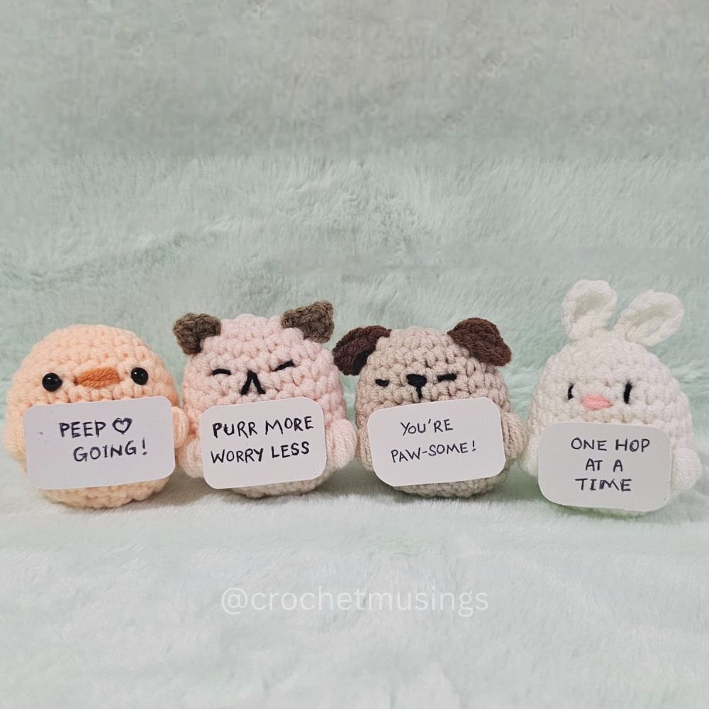 PDF - 4-in-1 Emotional Support Pocket Pals Crochet Pattern