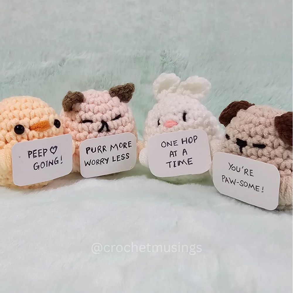 PDF - 4-in-1 Emotional Support Pocket Pals Crochet Pattern