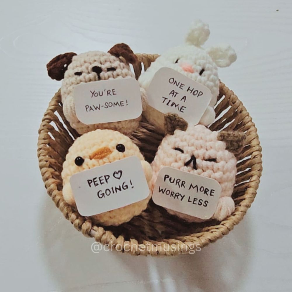 PDF - 4-in-1 Emotional Support Pocket Pals Crochet Pattern