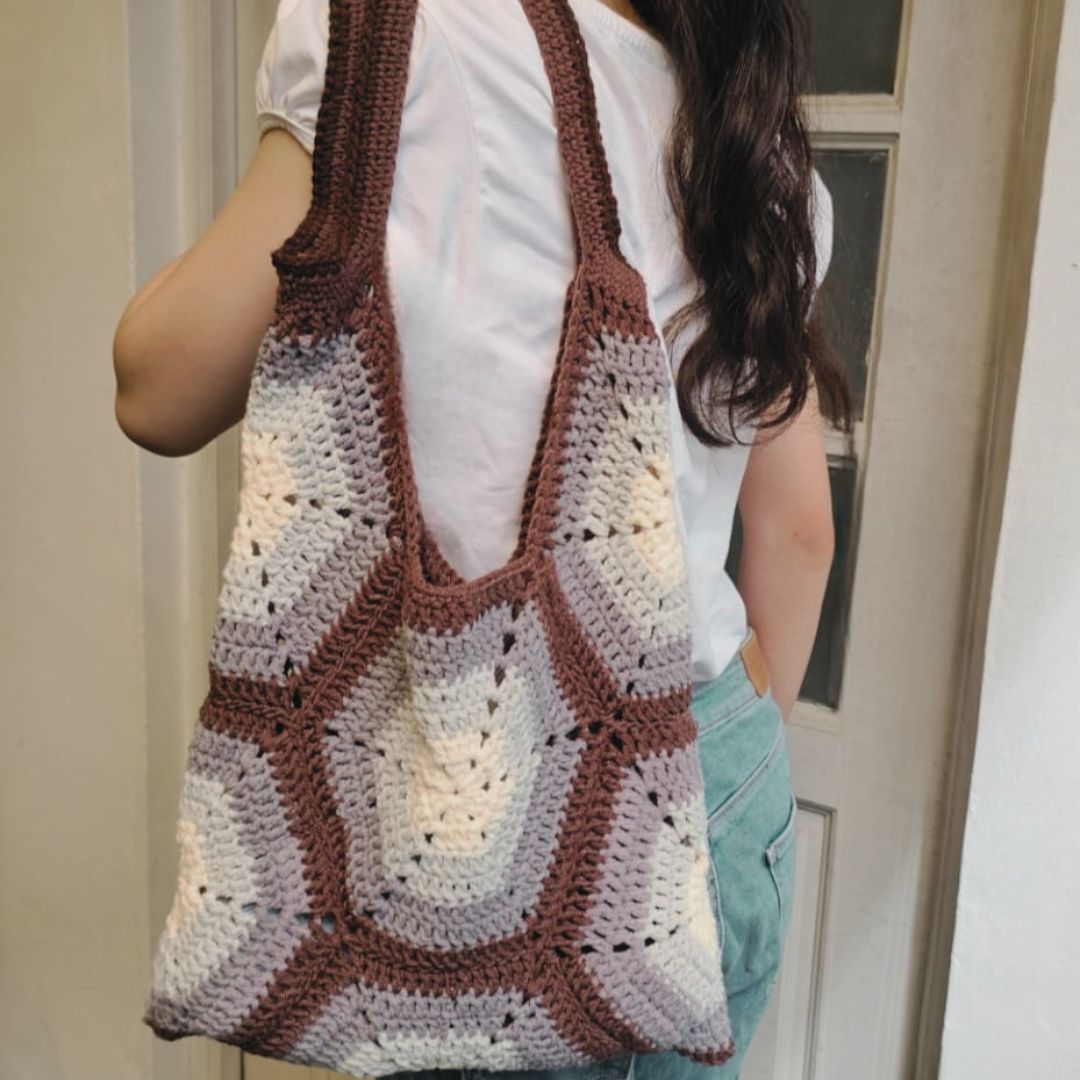 PDF - Hexagon Granny Square Tote Bag Crochet Pattern