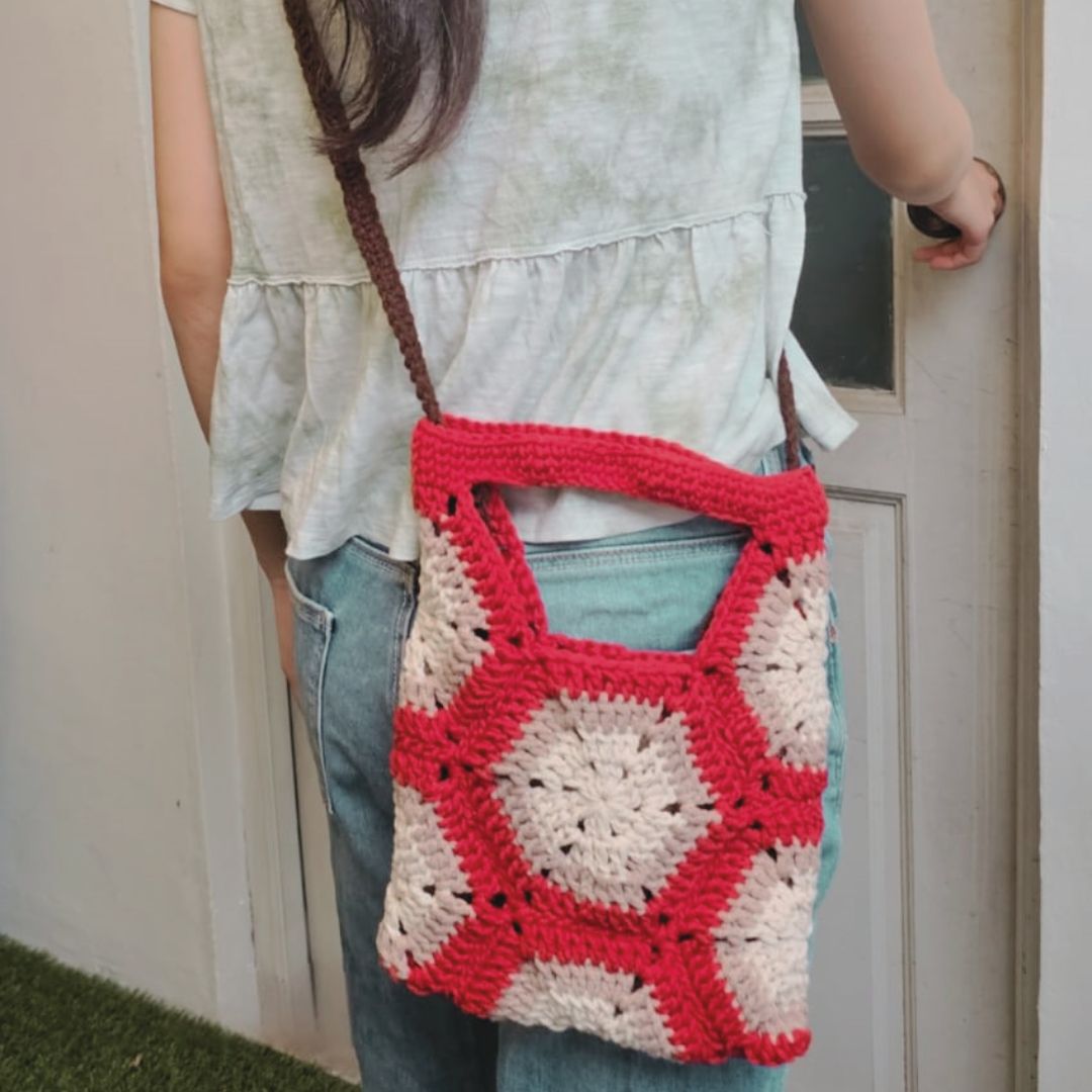 PDF - Hexagon Granny Square Tote Bag Crochet Pattern
