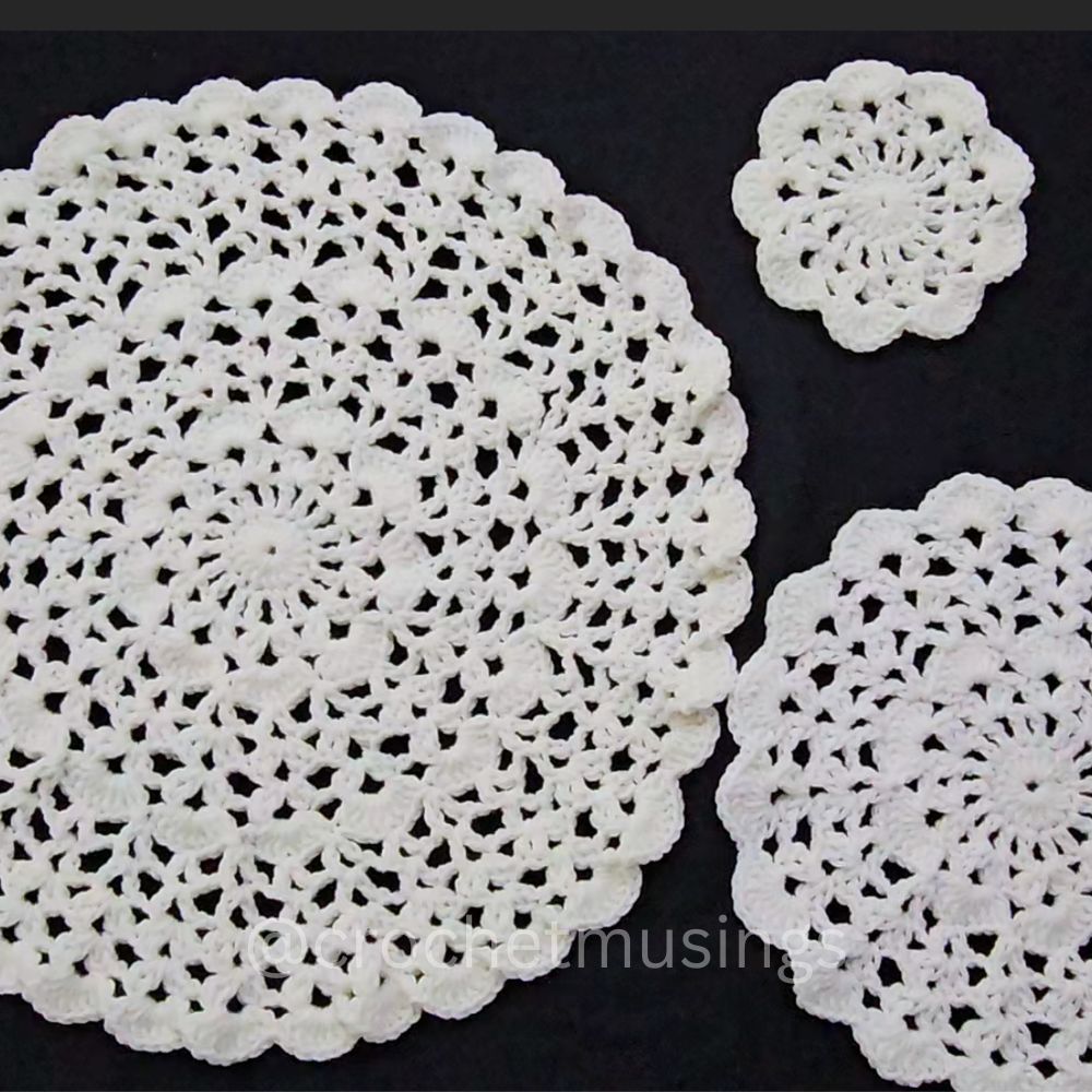 PDF - 3-In-1 Lacy Placemat And Coaster Set Crochet Pattern