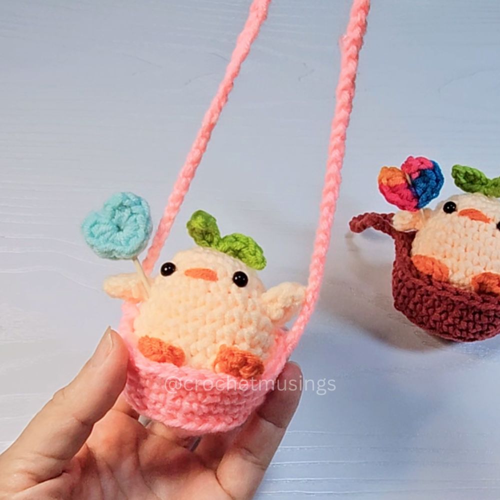PDF - Mini Chick In Hanging Basket Crochet Pattern