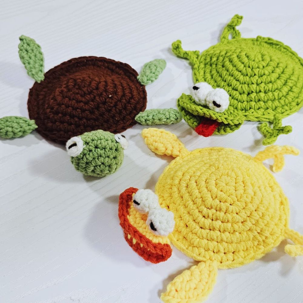 PDF - 3-in-1  Pop-Up Animal Coasters Crochet Pattern