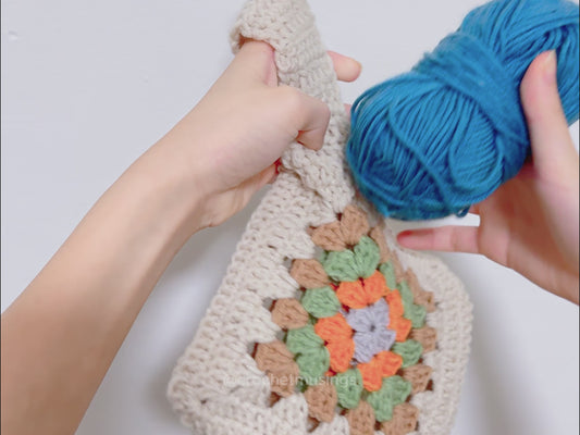 PDF - Granny Square Dumpling Bag (Low-Sew) Crochet Pattern