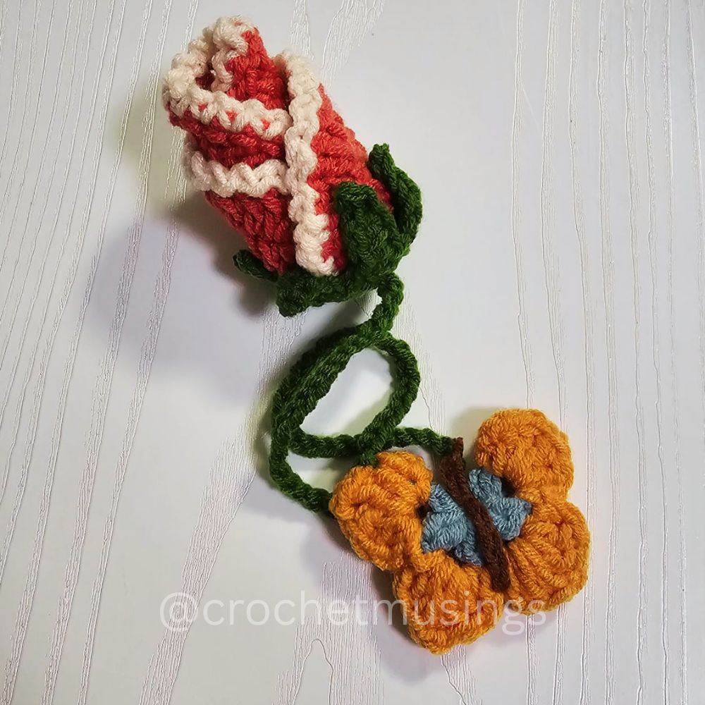 PDF - Rosebud & Butterfly Bookmark Crochet Pattern