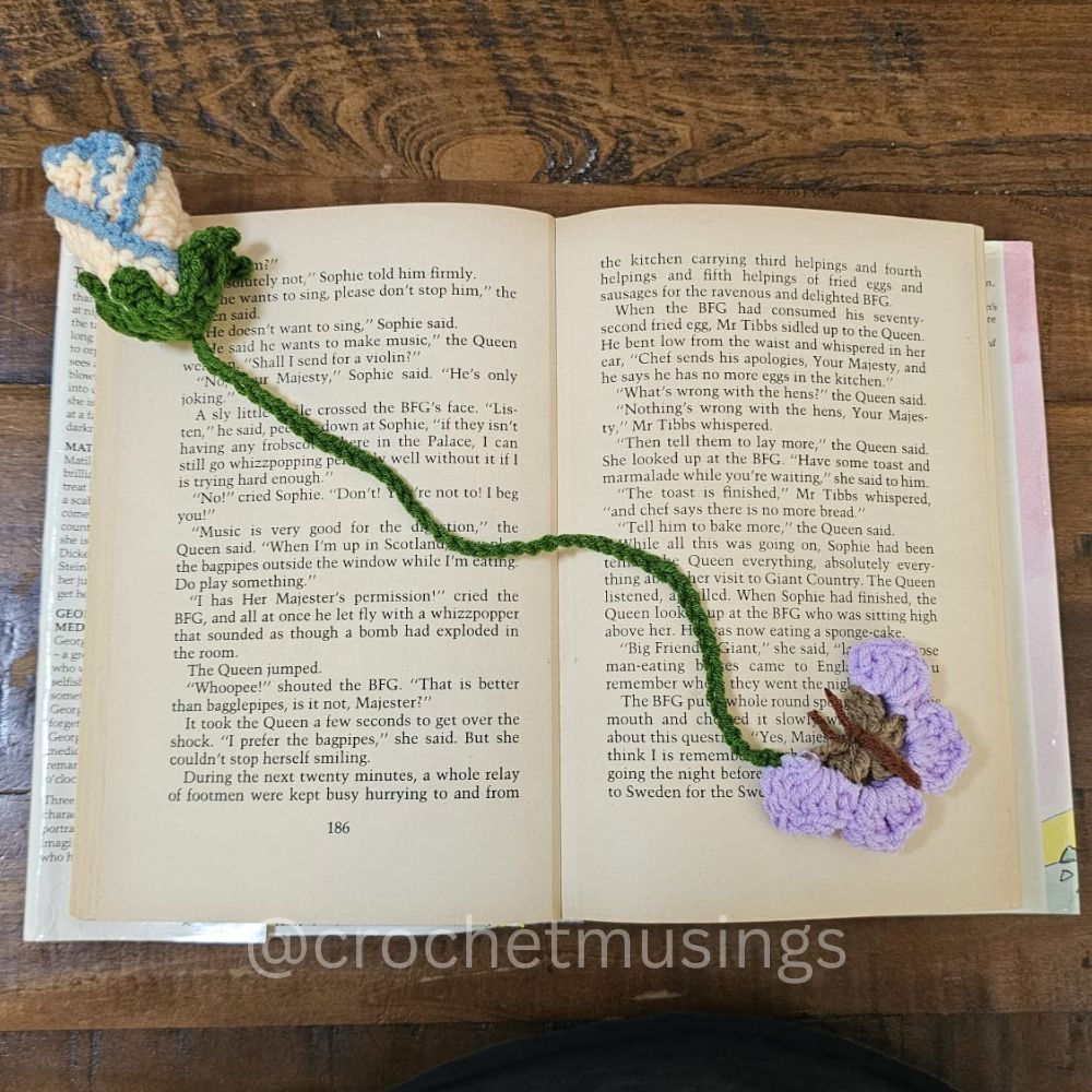 PDF - Rosebud & Butterfly Bookmark Crochet Pattern