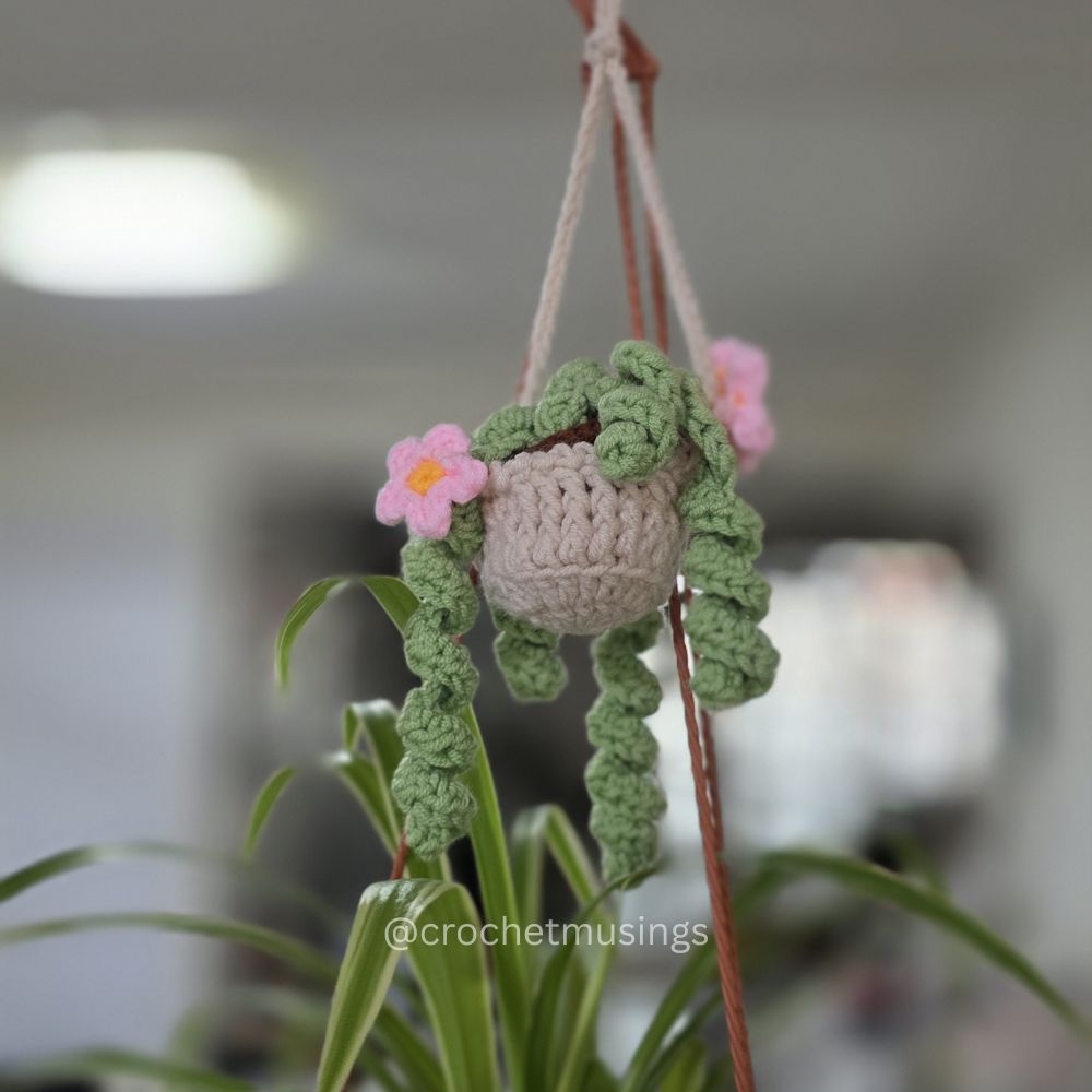 PDF - Small Hanging Plant Basket Crochet Pattern