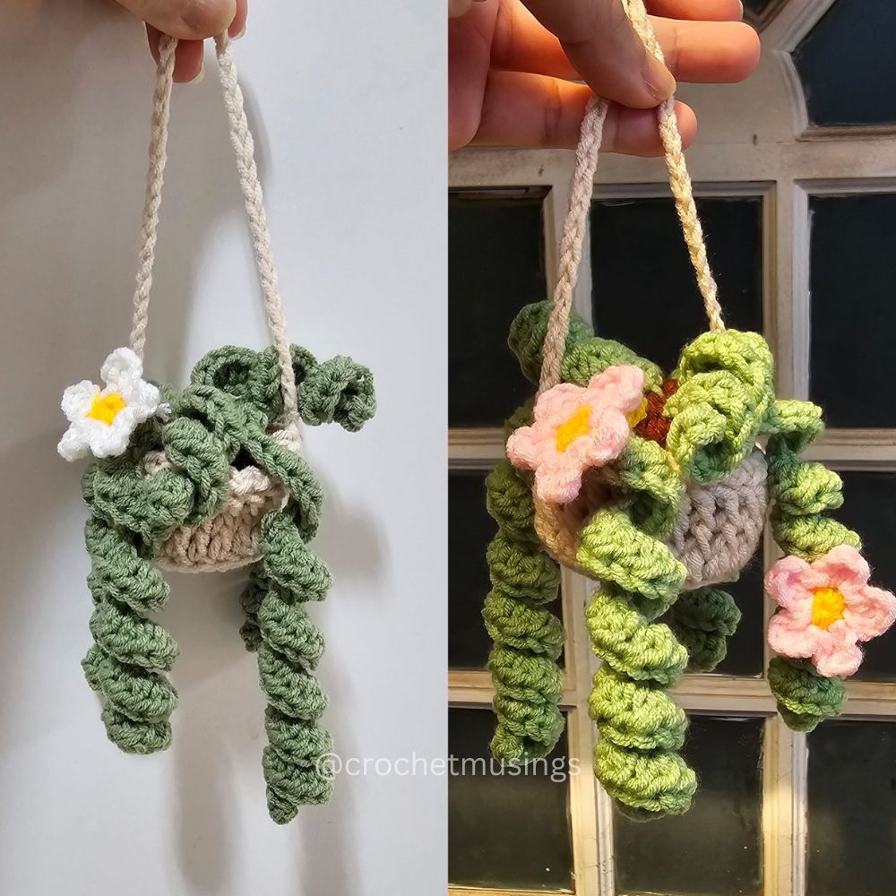 PDF - Small Hanging Plant Basket Crochet Pattern