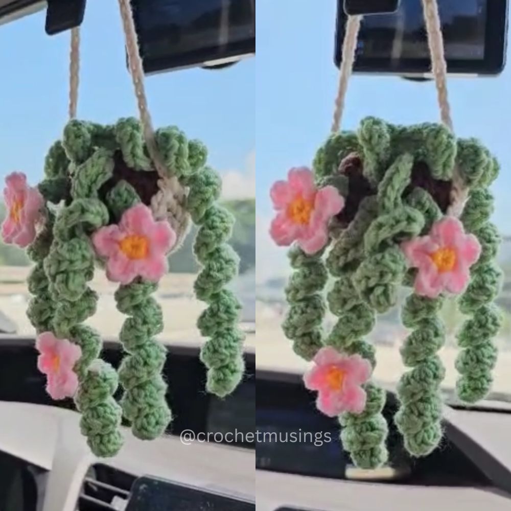 PDF - Small Hanging Plant Basket Crochet Pattern
