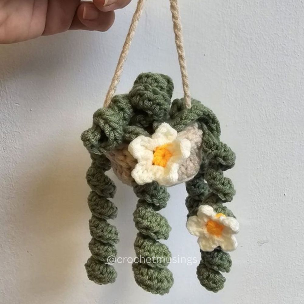 PDF - Small Hanging Plant Basket Crochet Pattern