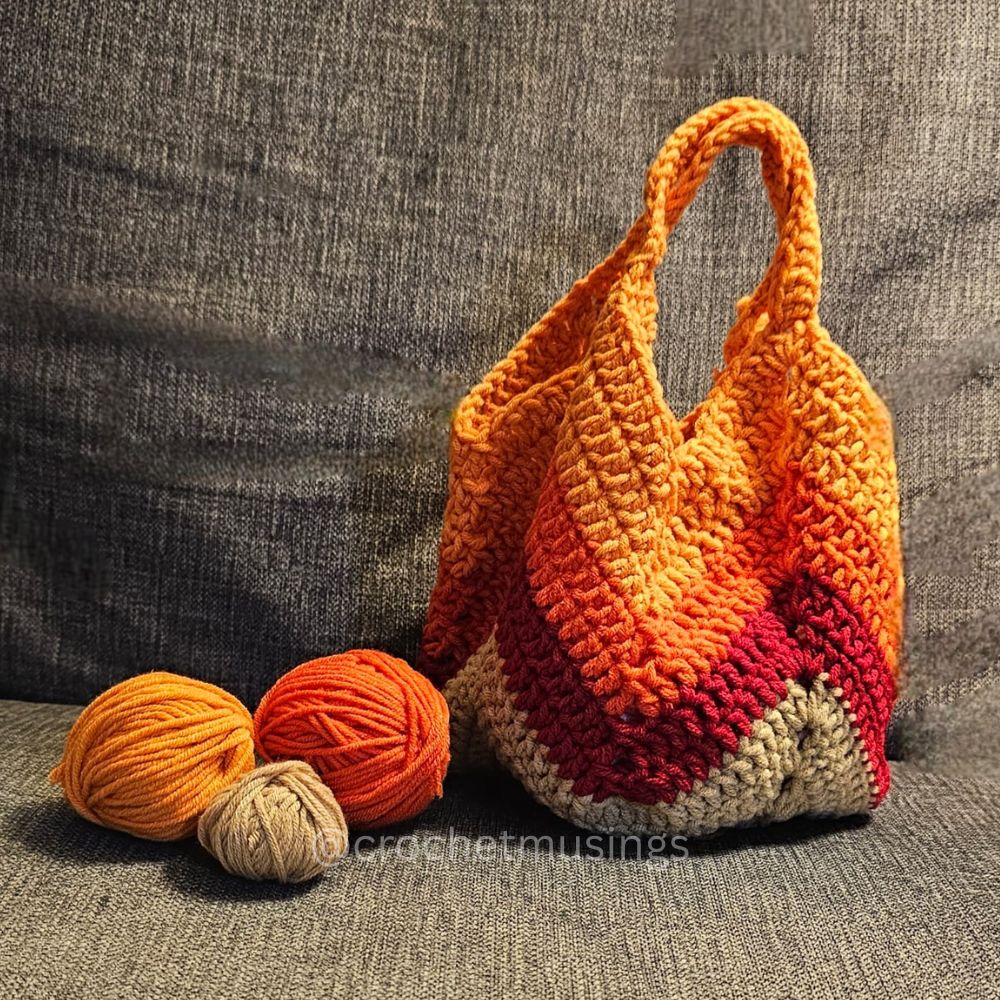PDF - Solid Granny Square Market Bag Crochet Pattern (No Sew)