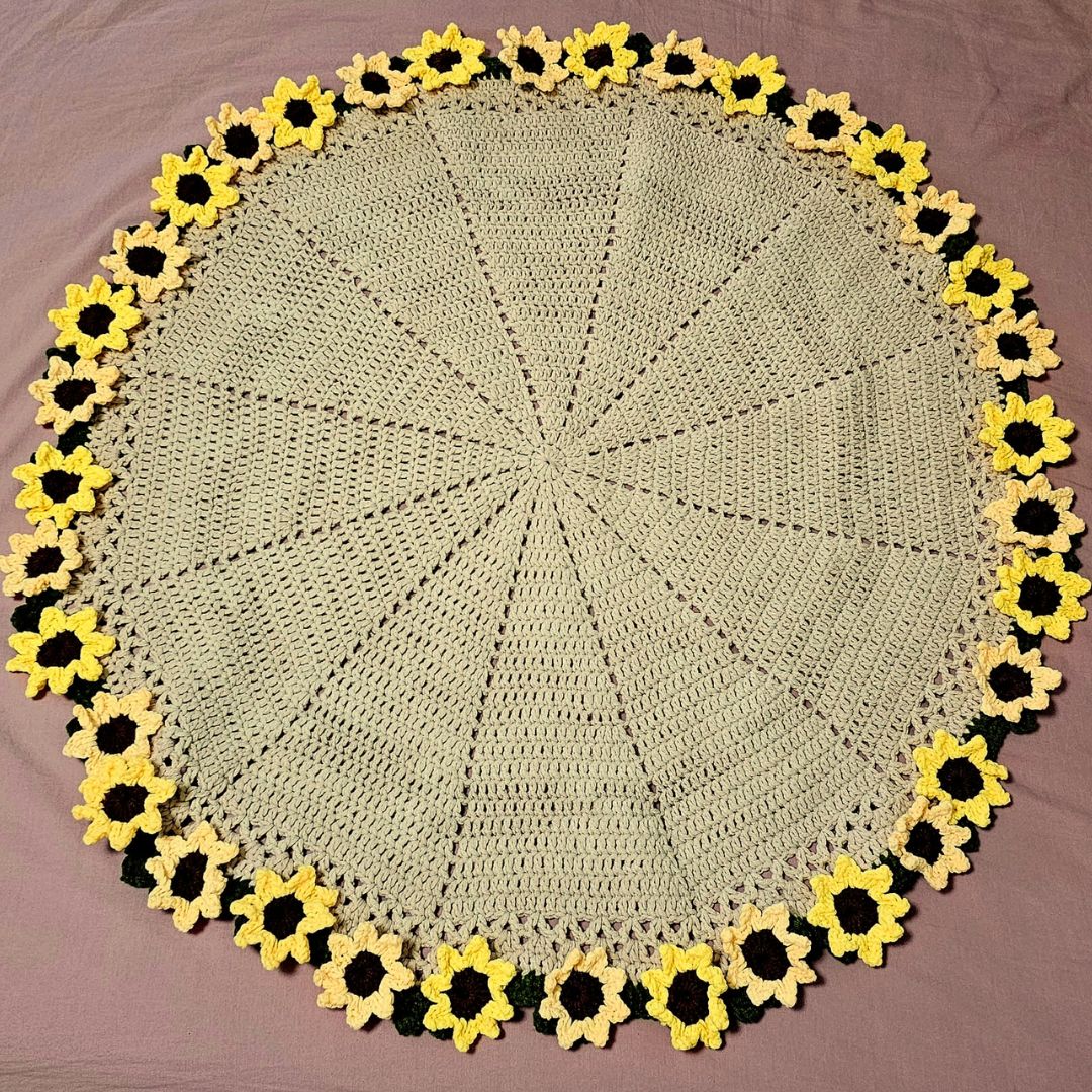 PDF - No Sew Flower Bouquet Blanket (Sunflower) Crochet Pattern