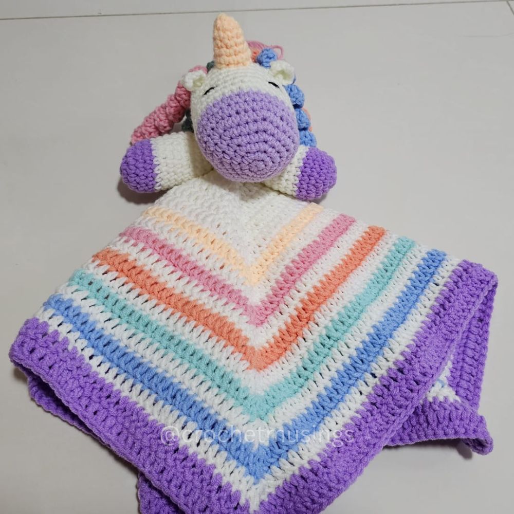PDF - Unicorn Lovey Baby Blanket Crochet Pattern