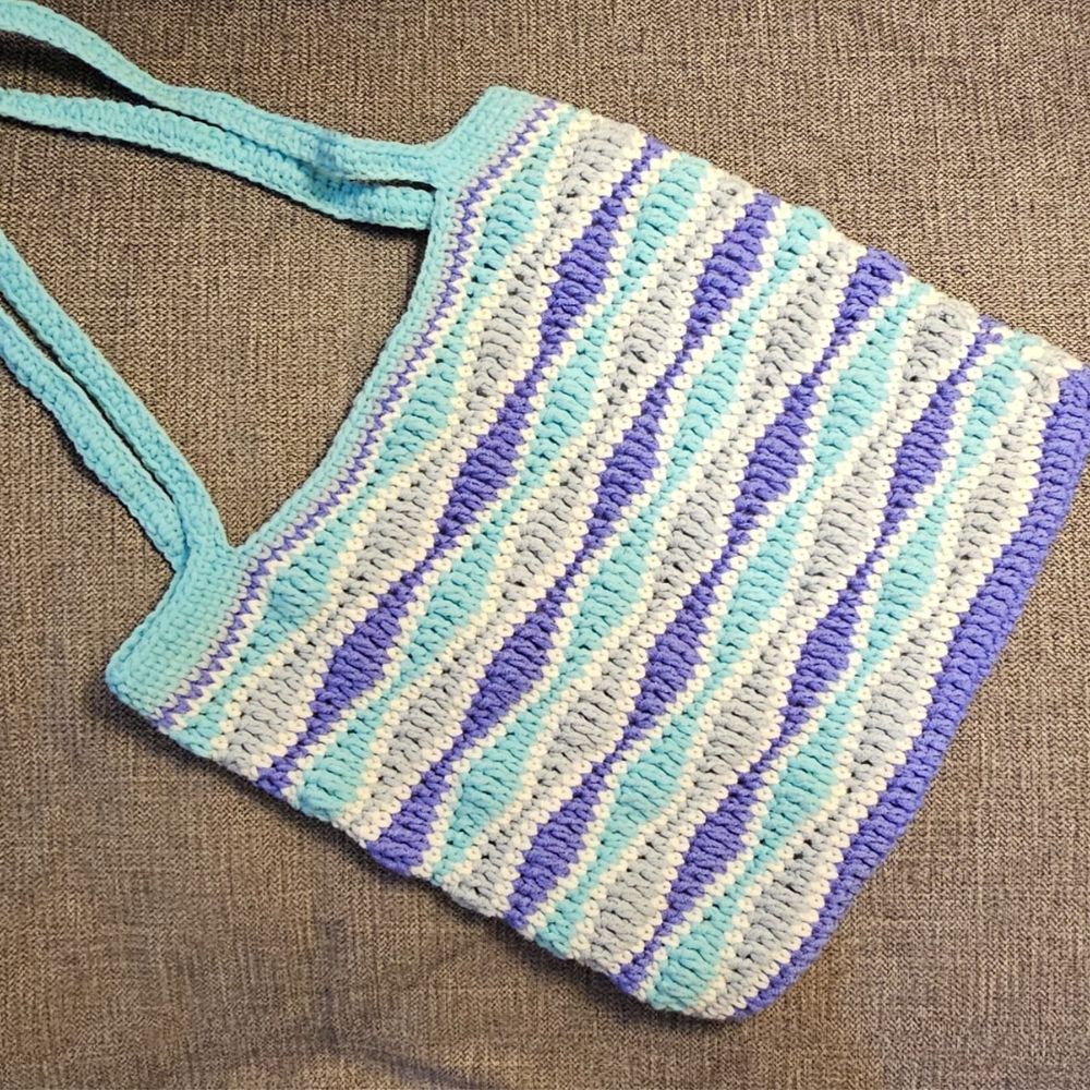 PDF - Wave Stitch Tote Bag Crochet Pattern (No Sew)